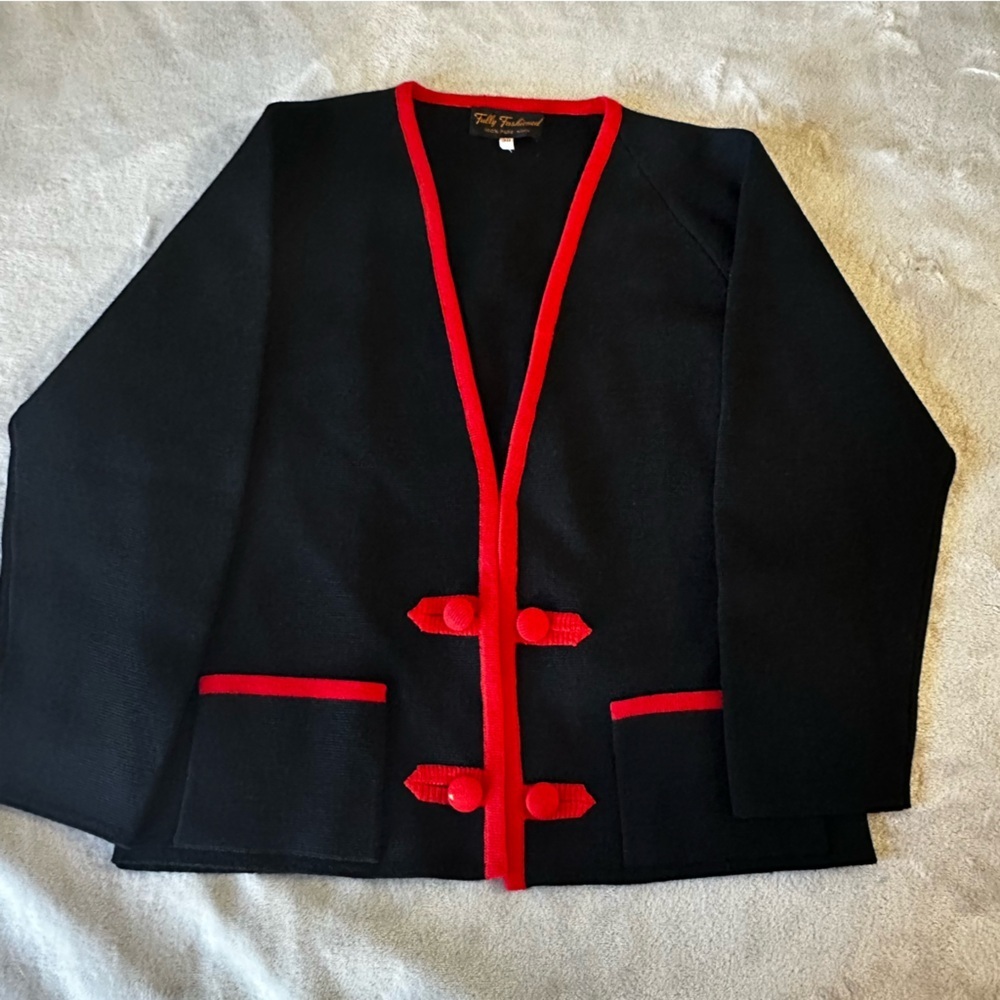 Vintage Fully Fashioned Pure Wool Cardigan - Picture 8 of 15